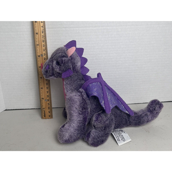 Russ Berrie Purple Pink Dragon Plush Stuffed Animal 7" Tall Collectible Toy - Picture 16 of 16